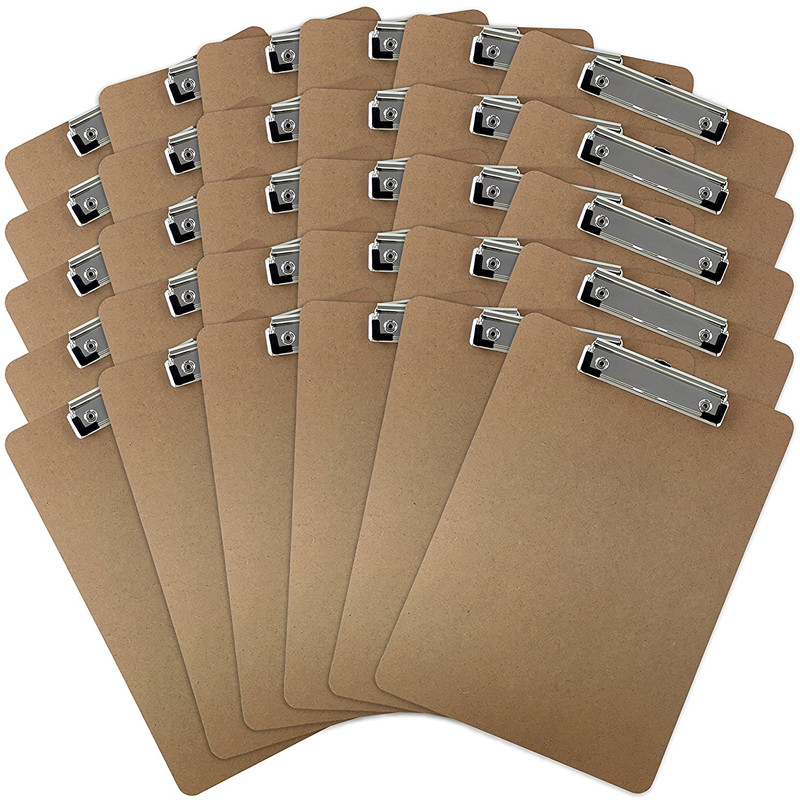 Factory direct cheap wholesale custom CLIPTEK wooden Clipboards Low Profile Clip, Hardboard, 9 x