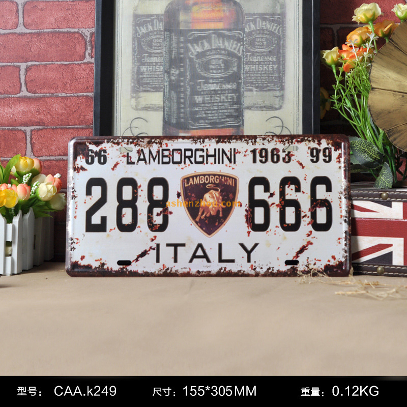 Promotional high quality cheap custom printed signs letters metal retro