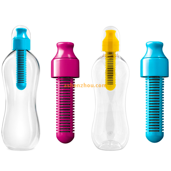 Lime filter bobble water bottle with carry cap, blue, medium, 550ml